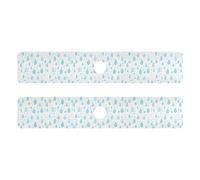 Tappetino in pietra diatomacea per lavello da cucina previene l'umidità 2 tappetini per lavello da cucina Previene l'accumulo di umidità, 76,2 x 13,7 cm, gocce di pioggia blu chiaro