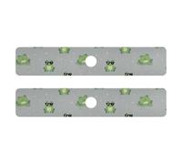 Tappetino in pietra diatomacea per lavello da cucina previene l'umidità, set di 2 tappetini per asciugatura per lavello da cucina, paraspruzzi e protezioni, 76,2 x 13,7 cm, hippie divertente, rana da