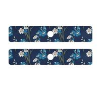 Tappetino in pietra diatomacea per lavello da cucina, riutilizzabile e decorato, 2 pezzi, opaco, per lavello da cucina, paraspruzzi e protezioni, 76,2 x 13,7 cm, fresia, carbone, indaco