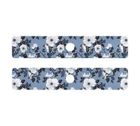 Tappetino in pietra diatomacea per lavello da cucina, riutilizzabile e decorato, set di 2 tappetini per lavello per cucina e bagno, 76,2 x 13,7 cm, fiori bianchi blu