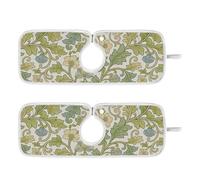 Tappetino in pietra essiccante per lavello da cucina ad asciugatura rapida appendibile confezione da 2 tappetini di scarico per cucina bagno bancone 76,2 cm fiori vintage William Morris bianco