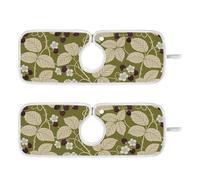 Tappetino in pietra per rubinetto per lavello da cucina protezione appendibile Confezione da 2 tappetini per rubinetto con per cucina bagni 35,5 cm William Morris Retro Raspberry Grass Verde