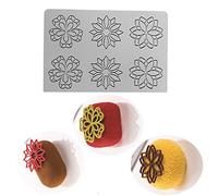 Tappetino in pizzo fondente in silicone, stampo per impronte di zucchero artigianale, torta commestibile, decorazione di cucina molecolare, 6 fori fiore piccolo