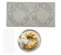 Tappetino in pizzo in silicone, decorazione di torte commestibili con stampi per impronte di zucchero, 2 fori Fiore a bolle