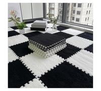 Tappetino In Schiuma, 80 Pezzi Soffici Tappetini Da Gioco Con Bordo, Quadrati Di Tappetino Da Gioco Ad Incastro, Piastrelle In Peluche Puzzle, Tappetini In Schiuma, 30x30 Cm(Black+white,0.39 inch)