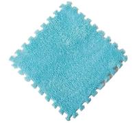 Tappetino in schiuma con puzzle in peluche Tappetino in schiuma di peluche puzzle Morbido soffice ad incastro quadrato in Piastrelle Tappeti Tappeto for camera da letto del salotto(Blue)