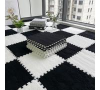 Tappetino in schiuma di peluche, 30 x 30 x 1 cm, tappeto puzzle in schiuma, antiscivolo, morbido, ad incastro, tappeto per la decorazione della stanza (30 pezzi)