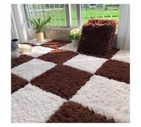 Tappetino in schiuma morbida, 12 pezzi di tappetini in schiuma ad incastro morbidi e morbidi, piastrelle for tappeti ad incastro a forma di puzzle for camera da letto e soggiorno(Coffee+white)