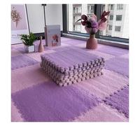 Tappetino in schiuma morbida, 12 pezzi extra large di peluche ad incastro, piastrelle morbide for tappeti, tappeto puzzle, tappetino da gioco con bordo(Purple+pink,11.8x11.8 Inch)
