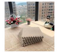 Tappetino in schiuma morbida, 12 pezzi extra large di peluche ad incastro, piastrelle morbide for tappeti, tappeto puzzle, tappetino da gioco con bordo(Apricot,11.8x11.8 Inch)