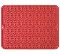 Tappetino in silicone, antiscivolo, facile da pulire, grande, resistente al calore, per bancone della cucina, lavello, frigorifero o cassetto (30,5 x 40,6 cm, rosso)