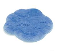 Tappetino in silicone con oltre 500 setole morbide e design a ventosa, per un posizionamento stabile sotto la doccia, massaggio ai piedi e cuscinetto per la pulizia (blu)