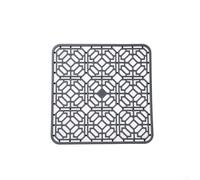 Tappetino in silicone con scarico cavo con resistenza al calore e antiscivolo, progettato per asciugare i piatti e proteggere i ripiani della cucina dal calore (grigio, 30 x 30 cm)