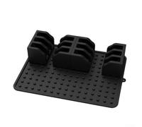 Tappetino in silicone con supporto per piatti, soluzione pratica per asciugare i piatti e organizzare gli spazi della cucina (nero)