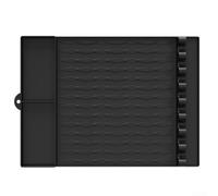 Tappetino in silicone con tappetino antigoccia per Weber, resistente al calore e ai graffi, con scomparti organizzati per utensili da barbecue (nero)