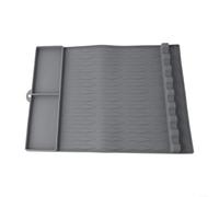 Tappetino in silicone per barbecue Weber, con sei scomparti per spatole, pinze, spazzole e tre sezioni per bottiglie di condimento, resistente al calore e design (grigio)