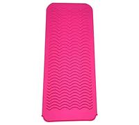 Tappetino in silicone per bigodini, resistente al calore, per arricciacapelli, piastra per capelli, colore rosso rosa