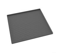 Tappetino in silicone per comodino, con bordo rialzato, protezione per il pavimento, antiscivolo, impermeabile, 60 x 50 cm, nero (60 x 60 cm, grigio)