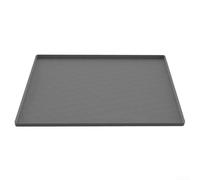 Tappetino in silicone per comodino, con bordo rialzato, protezione per il pavimento, antiscivolo, impermeabile, 60 x 50 cm, nero (60 x 50 cm, grigio)
