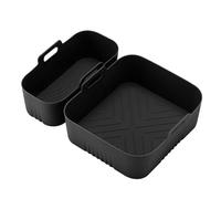 Tappetino In Silicone Per Friggitrice Ad Aria Rivestimento in silicone rettangolare for friggitrice ad aria, 3L/6L, grande, piccolo, doppio cestello, accessori for, stampo in for per Air Fryer(Black)
