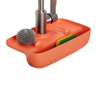 Tappetino in silicone per lavello con chiusura regolabile e scolapiatti per cucina e bagno, per lavandini, organizza gli articoli per la pulizia e migliora il drenaggio (arancione)