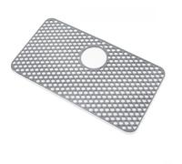 Tappetino in silicone per lavello con fori, antiscivolo, per cucina, bagno, per camper, protezione dai graffi, resistente al calore, facile da pulire, lavabile in lavastoviglie, 66 x 35 cm, nero