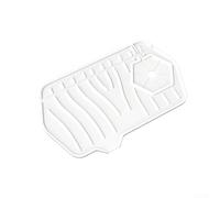 Tappetino in silicone per lavello da cucina per bagno e piano di lavoro, con drenaggio automatico e design su entrambi i lati per gestire acqua e oggetti (bianco)