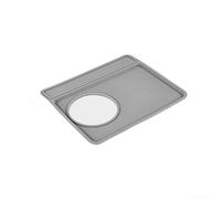 Tappetino in silicone per macchina da caffè, 28 x 23,5 cm, antiscivolo, resistente al calore, per utensili da espresso, tappetino flessibile per uso alimentare per baristi (grigio)