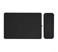 Tappetino in silicone per macchina da caffè con protezione contro le fuoriuscite per la protezione del piano di lavoro, include due misure per l'uso in cucina, bar e sotto gli elettrodomestici (nero)