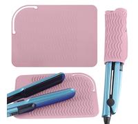 Tappetino in silicone resistente al calore per ferro da stiro, tappetino da viaggio portatile per arricciacapelli, piastre, piastra per capelli e strumenti per lo styling dei capelli caldi (rosa)