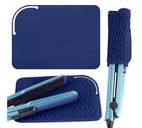Tappetino in silicone resistente al calore per ferro da stiro, tappetino da viaggio portatile per arricciacapelli, piastre, piastra per capelli e strumenti per lo styling dei capelli caldi (blu)