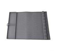 Tappetino in silicone resistente al calore per grigliare, organizzare utensili e condimenti per barbecue Weber e griglie a carbone, facile manutenzione (grigio)