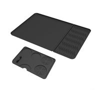 Tappetino in silicone resistente al calore per macchina da caffè con bordo rialzato contenimento delle fuoriuscite e retro in gomma antiscivolo per un uso stabile sul piano di lavoro (nero)