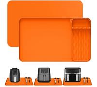 Tappetino in silicone resistente al calore per piano di lavoro, adatto per cucina e uso quotidiano come sottopentola o per catturare gocce e fuoriuscite (arancione)