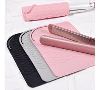 Tappetino in silicone resistente al calore per piastra per capelli, ferro arricciacapelli, ferro da stiro, ferro arricciacapelli, tappetino antiscivolo multifunzionale per strumenti di styling dei