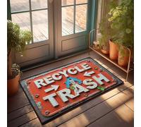 Tappetino invernale Riciclare Vs Trash: scegli la sostenibilità Zerbino Decorazione per il bagno Decorazioni per porte autunnali (65 x 90 cm)