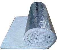 Tappetino isolante in fibra di ceramica su un lato di alluminio rivolto a 2300 ° F per camino BBQ Grill Forno Stufa 1x0.61M (40mm - Spessore)