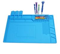 Tappetino isolante in silicone per saldatura, resistente al calore, antistatico, 45 x 30 cm, grande cuscinetto di riparazione con righello , stazione di fissaggio elettronica per orologi