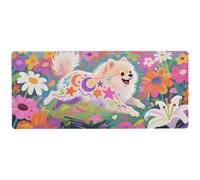 Tappetino lavabile colorato con graffiti Pomeranian Dog Animal for Rest non lavabile tastiera e tappetino per mouse 80 x 30 cm