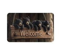 Tappetino lavabile con orsi neri, facile da pulire, antiscivolo, assorbente, resistente allo sporco, ideale come regalo per gli amanti degli animali, per la casa, la camera da letto, il soggiorno, lo