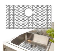 Tappetino Lavello Cucina Grande Silicone Resistente al Calore Tappetino Lavandino Cucina Antiscivolo Proteggi Lavandino Cucina Pieghevole (Grigio - Foro Posteriore - 66 x 35)