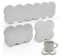 Tappetino Lavello Cucina, Terra di Diatomee Sottobicchieri, 3 Pezzi Diatomite Vassoio Bagno, Forme Delle Nuvole Assorbente Tappetino in Pietra per Tazze Spugna Sapone