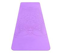 Tappetino leggero per yoga e pilates Soul Mates per adulti, antiscivolo, in TPE ecologico, pieghevole, per ginnastica, fitness ed esercizi, palestra e casa (spessore 6 cm e peso 350 g), colore viola.