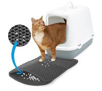 Tappetino Lettiera per Gatti Grigio XS : Tappetino per Lettiera 30x40cm Lavabile Extra Piccolo - Tappetino Antispreco Lettiera - Tappetino Salvaspazio per Lettiera Gatti - Inovida