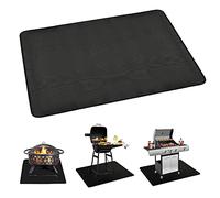 Tappetino Lgnifugo a 3 Strati per Pozzo del Fuoco per Coperta - Rettangolo per Camino Resistente al Calore, per Braciere, Barbecue, Terrazza, Prato, Patio Esterno 80 * 75CM nero