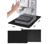 Tappetino macchina caffe 48x30 cm Tappetino silicone bordi Tappeto macchina caffè base compatibile con De'Longhi Magnifica, Philips LatteGo, Cecotec | Scorrimento Facile, Anti-verso(Nero)