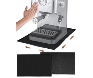 Tappetino macchina caffe 48x30 cm Tappetino silicone bordi Tappeto macchina caffè base compatibile con De'Longhi Magnifica, Philips LatteGo, Cecotec | Scorrimento Facile, Anti-verso(Nero)