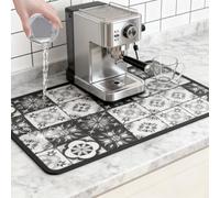 Tappetino Macchina Caffe Antiscivolo, 60 X 40cm Tappetino per Macchina da Caffè, Super Assorbente Coffee Station Mat con Motivo, Ad Asciugatura Rapida, per Macchine da Caffè, Cucina, Bancone