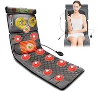 Tappetino massaggiante con calore - 20 teste impastanti, materasso vibrante pieghevole per collo, schiena, spalle, lombare e polpaccio rilassamento muscolare