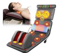 Tappetino massaggiante con calore - 20 teste impastanti, materasso vibrante pieghevole per collo, schiena, spalle, lombare e polpaccio rilassamento muscolare
